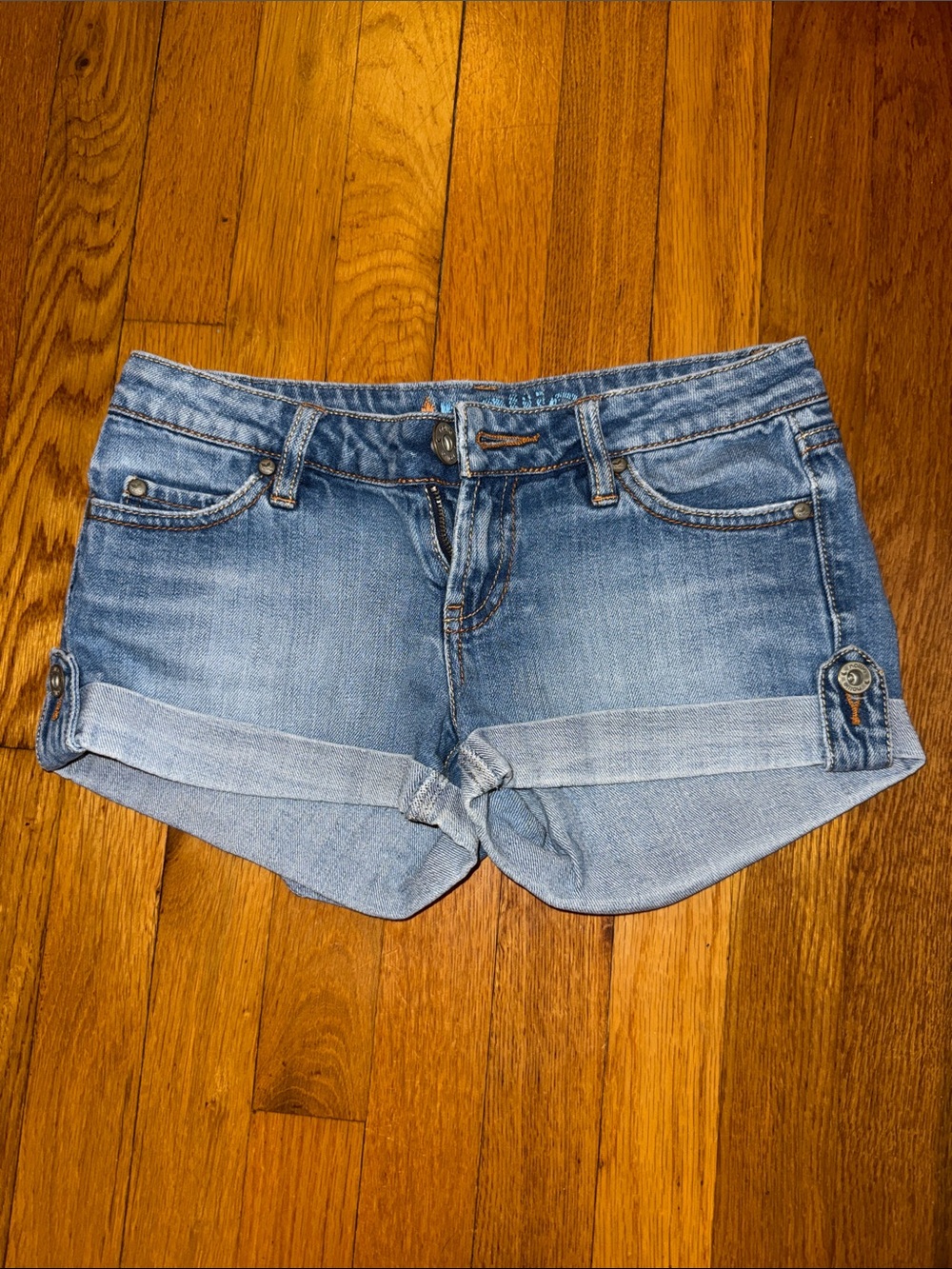 Nollie Light Blue Denim Roll-Up Jean Shorts